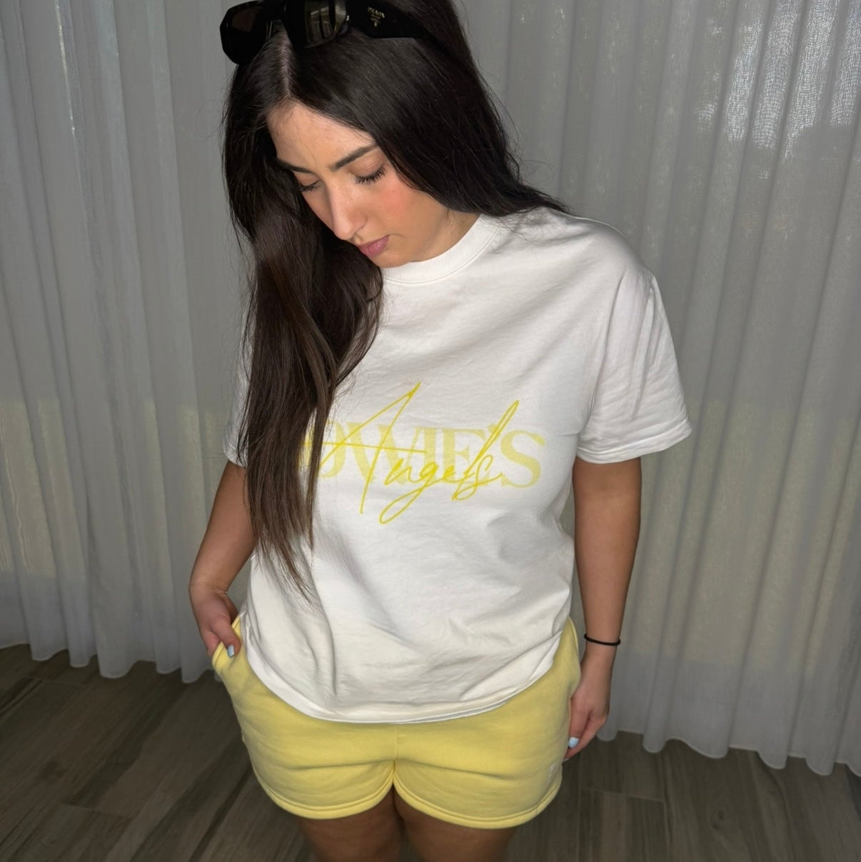 Seraphina T-Shirt - White & Limoncello