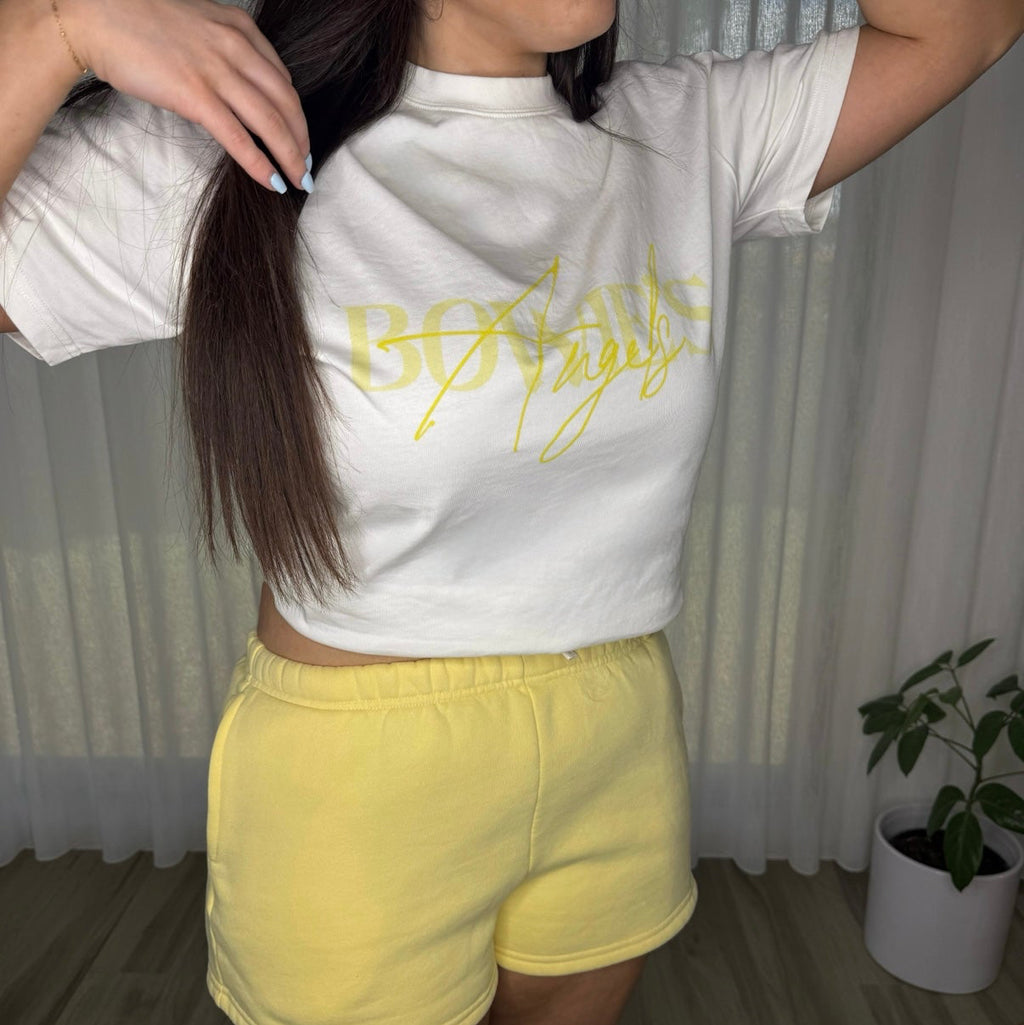 Seraphina T-Shirt - White & Limoncello