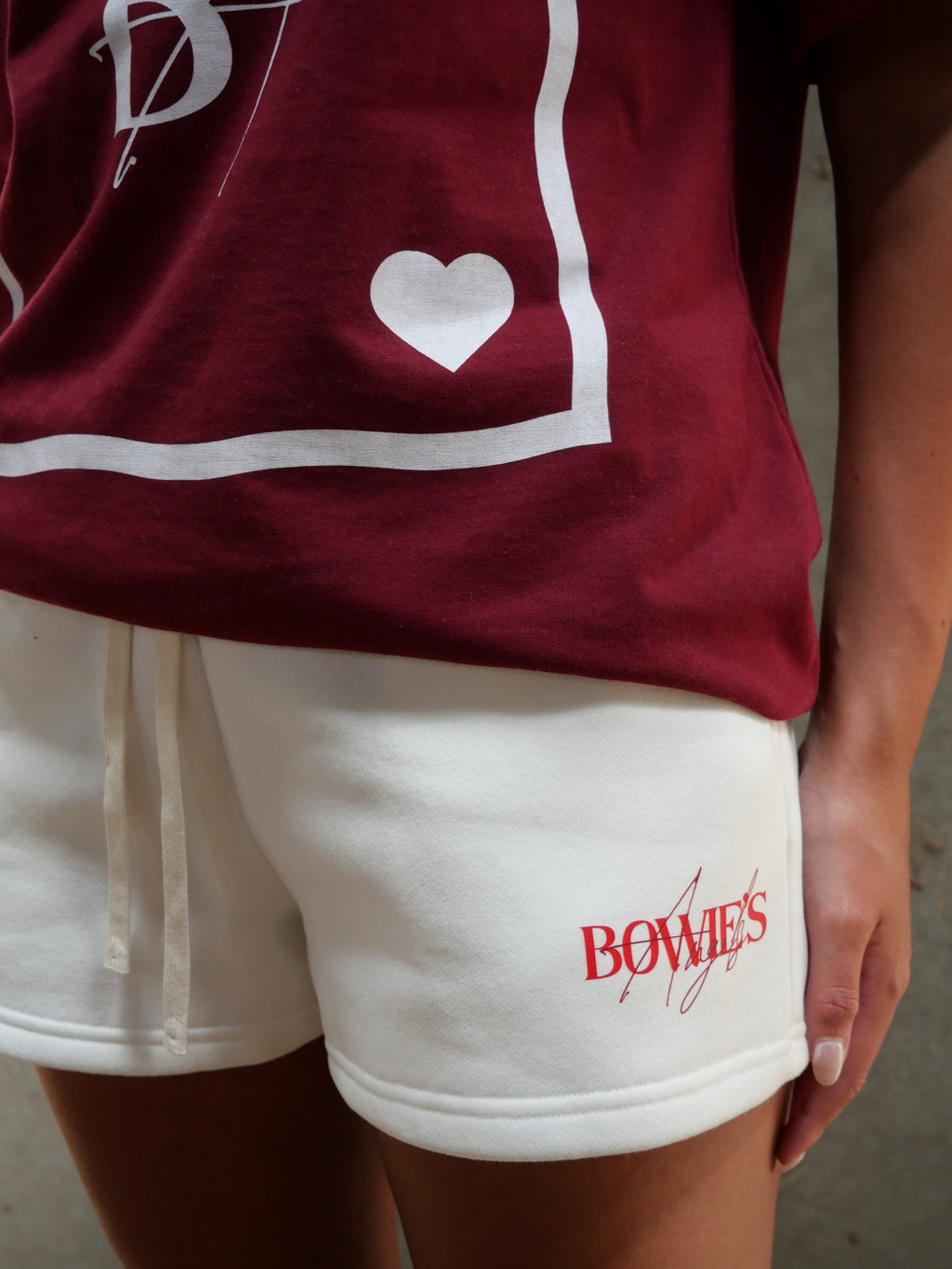 Nevaeh Shorts- White & Rosso