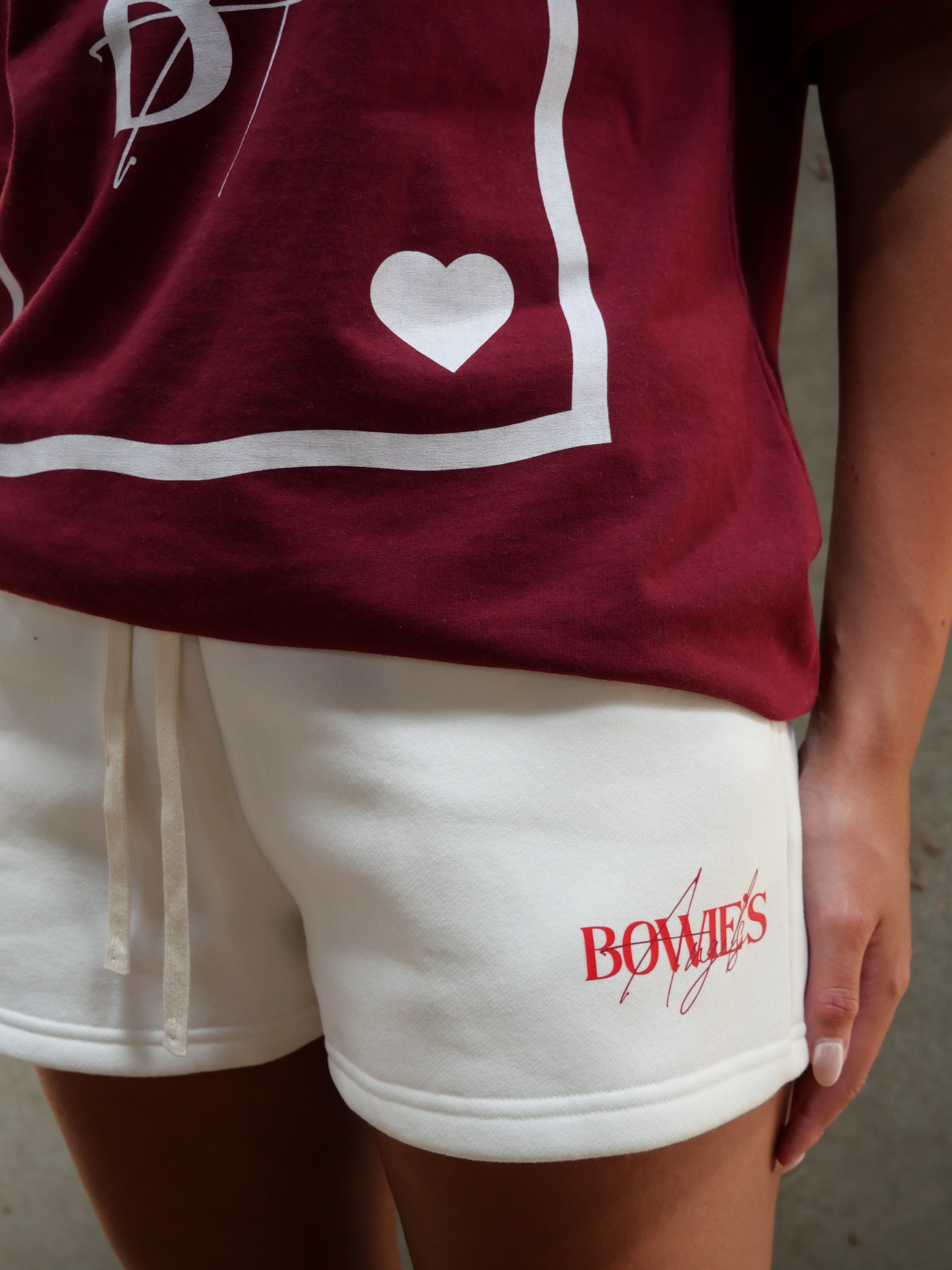 Nevaeh Shorts- White & Rosso