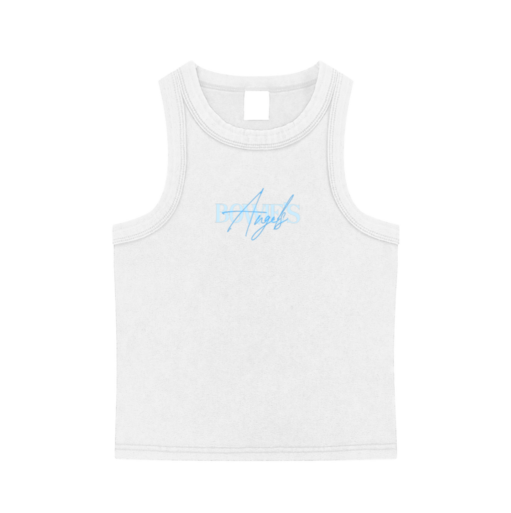 Ariel Cropped Tank -  White & Azure
