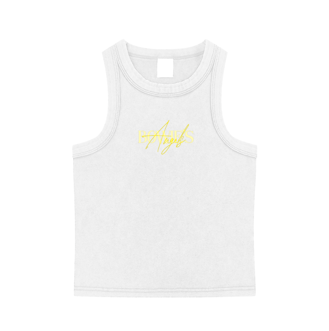 Ariel Cropped Tank - White & Limoncello